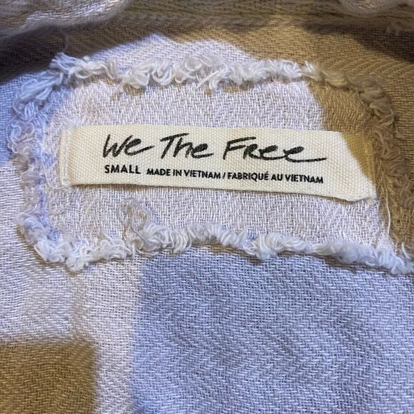 Free People We The Free Venice Linen Blend Button Down Shirt in Sand Size Small - Picture 9 of 10